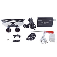 Professional Dental Loupes 2.5X 3.5X Rechargeable LED Surgical Magnifier Glasses Black Silver for Clinic Oral Surgery
