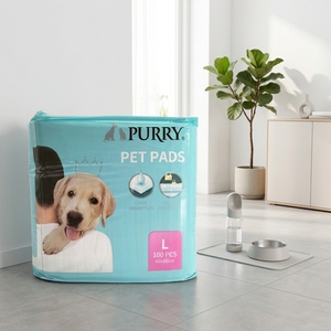 Purry Ingrosso OEM/ODM Tappetini/Pad per Addestramento Animali Domestici in Cotone Ecologico con SAP e Carta Igienica, alla Moda, per Cuccioli, Taglia L 60*60cm, 40 pz - Product Image 4