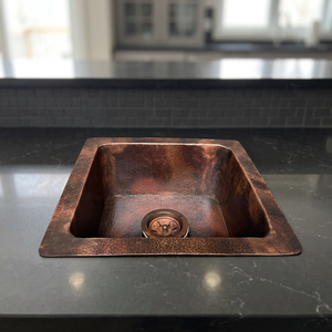 Fregadero de Cocina Rectangular de Cobre Hecho a Mano, Lavabo Premium Estilo Rústico, Fregadero Metálico Artesanal para Encimera de Cocina - Product Image 6