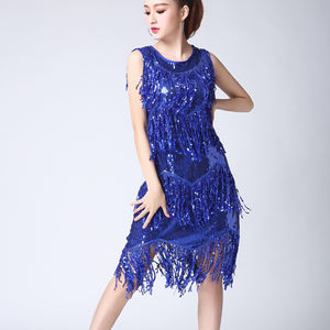 Vestido de lentejuelas brillante con cuello redondo y sin mangas, estilo <span class=keywords><strong>Charleston</strong></span> de los años 20, con flecos, para baile, disfraz, impresionante vestido estilo Gran Gatsby de los años 20 - Product Image 4