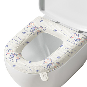 Foam Toilet Seat Cover EVA Waterproof All Season Adhesive With Printed Sticker Household Use - Product Image 1
