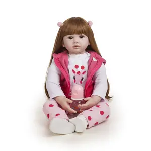Muñeca Reborn de silicona de 55cm de longitud, juguete para bebés, niña bebé Reborn étnica, princesa encantadora realista, precio de fábrica