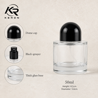 Flacon de parfum en verre transparent rond de 30 ml, 50 ml, 100 ml, flacon pulvérisateur de parfum, logo personnalisé, vente en gros