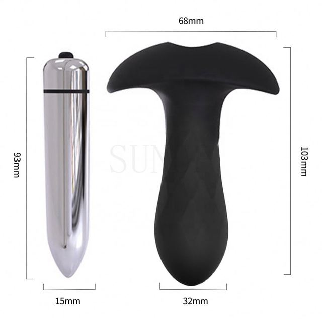 Free Custom Box - Women Ladies Man Anal Beads Vibrator Sex Toys Vibration Feature Butt Plug With Small Bullet