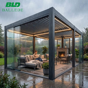 Gazebo Automático para Jardín de 6x4m con Techo de Láminas Motorizadas, Pérgola Retráctil Impermeable de Aluminio - Product Image 2