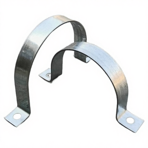Penjepit Pipa Setengah Lingkaran Ganda Galvanis - Lingkaran Besi Datar Khusus PV untuk Tiang Lampu Jalan - Product Image 1
