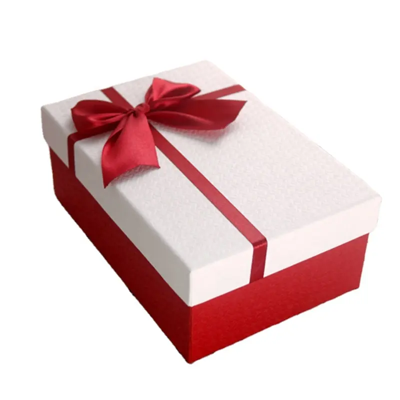 Groothandel Retail Rood Lint 3Set Luxe Kleine Verpakking Logo Gedrukt Geschenkdozen Met Boog