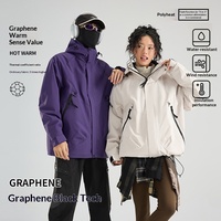 Veste de randonnée d'hiver 3-en-1 coupe-vent et imperméable style montagne avec capuche, doublure polaire thermique, vêtement de travail personnalisable avec LOGO