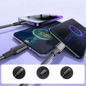 Wholesale Led Logo Usb Type-C 3 in 1 Keychain <b>Charging</b> <b>Cable</b> Phone Charger <b>Cables</b> for Business Gift - Product Image 5