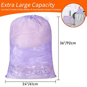 Large Mesh <b>Laundry</b> Bag 24 X 36 Inch Mesh Wash Bag with Drawstring Closure Bag for Washing Machine - Product Image 3