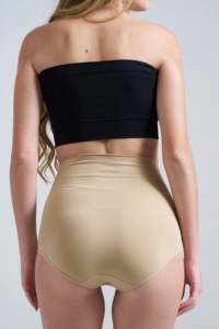 Ladies Beige High Waist <b>Tummy</b> Tucker Panty Seamless Slimming Body Shaper Comfortable Breathable Stretch Underwear Wholesale - Product Image 3