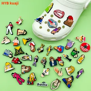 핫 세일 DIY 부드러운 PVC 사용자 정의 독특한 스타일 대량 유명한 로고 신발 장식
