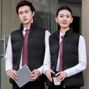 Chaleco de Algodón Cálido para Otoño e Invierno, Hecho a Medida, Color Azul Marino Sólido, Fibra de Poliéster Gruesa, para Uso en Trabajo al Aire Libre para Mujeres - Product Image 5