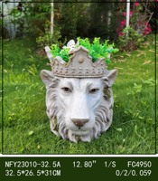 Statue de tortue de travail d'animaux mignons pour la décoration de jardin de printemps ornements de pot de fleur en pot de magnésie extérieure