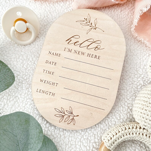 Ovale in <span class=keywords><strong>legno</strong></span> <span class=keywords><strong>sono</strong></span> nuovo qui cartello neonato per annuncio nascita lettere incise modello decorazione per la casa arte arte Souvenir Card - Product Image 5