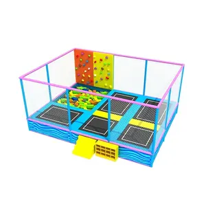 미니 간단한 구조 가정용 점프 침대 키즈 소형 놀이터 실내 용품 거품 피트 블록이있는 어린이 트램펄린 공원