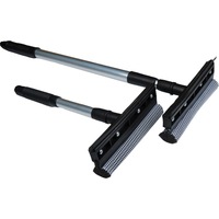 DS1986 Outil de nettoyage de vitres Raclette de fenêtre de voiture avec longue poignée Raclette de douche pour porte en verre de douche Raclette de fenêtre télescopique