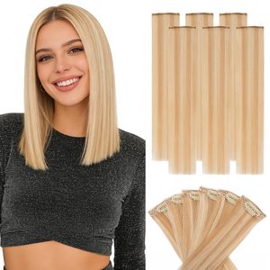 Extension di Capelli Umani Veri 100% Remy con Mini Clip per Donne, <span class=keywords><strong>Biondo</strong></span> <span class=keywords><strong>Oro</strong></span> Puro e <span class=keywords><strong>Biondo</strong></span> Soleggiato - Product Image 2