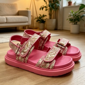 Calzado de Cuero Personalizado de Lujo, Pantuflas para Hombre y Mujer, Sandalias Planas, Zapatos de Verano de Alta Calidad - Product Image 1