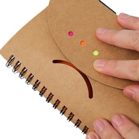 Bloc-notes autocollants en papier kraft avec visage souriant, carnet à spirale, journal personnalisé avec logo, papeterie promotionnelle pour entreprises