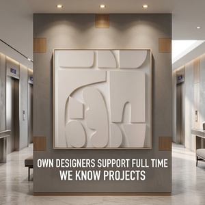 Dipinto su Tela Astratto Geometrico 3D Testurizzato per Arredamento Moderno di Ristoranti, Progetto di Lusso per l'Ospitalità, Design Artistico da Parete - Product Image 1