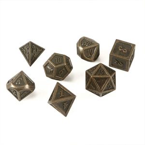 Juego de Dados de Alta Calidad para Juegos de Rol y D&D, Diseño Moderno de Metal Poliédrico con Logotipo, Oferta al por Mayor - Product Image 1