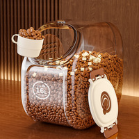 Boîte de rangement hermétique en plastique PP anti-insectes et anti-humidité de 10-20L avec tasse graduée pour céréales, riz, aliments pour chats et chiens