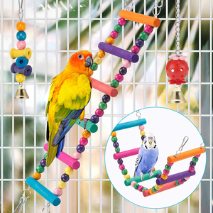 Jouets pour oiseaux en bois de haute qualité, sûrs, perchoirs et anneaux pour parruches, jouets haut de gamme pour animaux de compagnie - Product Image 6