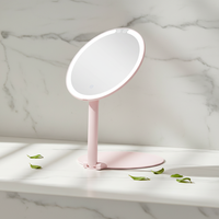 Miroir de maquillage éclairé, miroir cosmétique portable pour table ou bureau, écran tactile à intensité variable, miroir de vanité rechargeable avec 3 couleurs de lumière