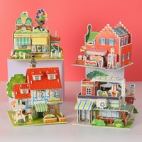 Puzzle jouets 3D stéréoscopique en bois Laser découpe maison modèle Puzzle Uv impression nouvel assemblage à la main bricolage filles cadeau