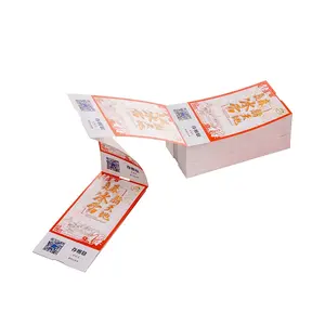 हॉट सेल कस्टम रैफल शीट फैन-फोल्ड टिकट प्रिंटिंग दो तरफा रंगीन प्रिंटिंग टिकट बुक