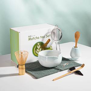 Matcha <b>Tea</b> Ceremony Tools Matcha Bowl Scoop Bamboo Whisk Ceramic Chawan Matcha Brush for Cafe Hotel - Product Image 3