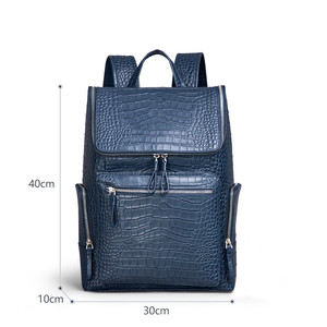 Sac à ordinateur portable de <span class=keywords><strong>luxe</strong></span> personnalisé en cuir véritable de crocodile vintage, grand sac à <span class=keywords><strong>dos</strong></span> pour hommes d'affaires en cuir d'alligator avec logo - Product Image 4
