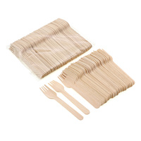 Fourchette-cuillère en bois miniature 2-en-1 écologique, ustensiles jetables de luxe pour le jardin, le camping et les fêtes de famille