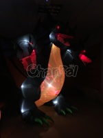 Dragon géant gonflable d'Halloween avec lumières LED Décoration de cour extérieure Spooky Blow up for Lawn