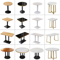 Café commercial Restaurant luxe moderne écologique pierre frittée dessus en marbre acier inoxydable or pieds Table carrée