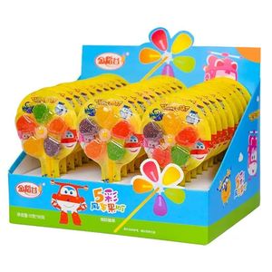 Five-color Creative Windmill Fruit <strong>Lollipop</strong> Rotating Halal Certified Gummy Candy Customizable Packaging Wholesale Children's - Product Image 1