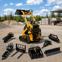 Diesel Skid Steer Loader Backhoe Ride-On Mini Tracked Loader Hemat Biaya, Momen Beban Tinggi, Termasuk Pompa Mesin, Model T360