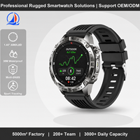 Bracelet intelligent sportif robuste OEM avec écran AMOLED de 1,43 pouces, étanche IP68, GPS intégré, montre connectée à étiquette privée pour les marques d'aventure