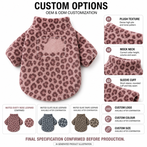 Fleece Leopard <b>Print</b> Dog Coat Winter Warm Pet <b>Clothes</b> for Small Dogs Comfortable Leisure Style - Product Image 3