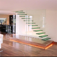 Escaliers flottants pour escaliers de maison en verre, modèle, prix d'écolier