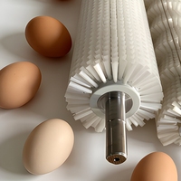Brosse à rouleaux pour lave-œufs, fabrication directe usine, poignée en acier inoxydable, poils en nylon de différentes duretés pour le nettoyage des œufs de volaille