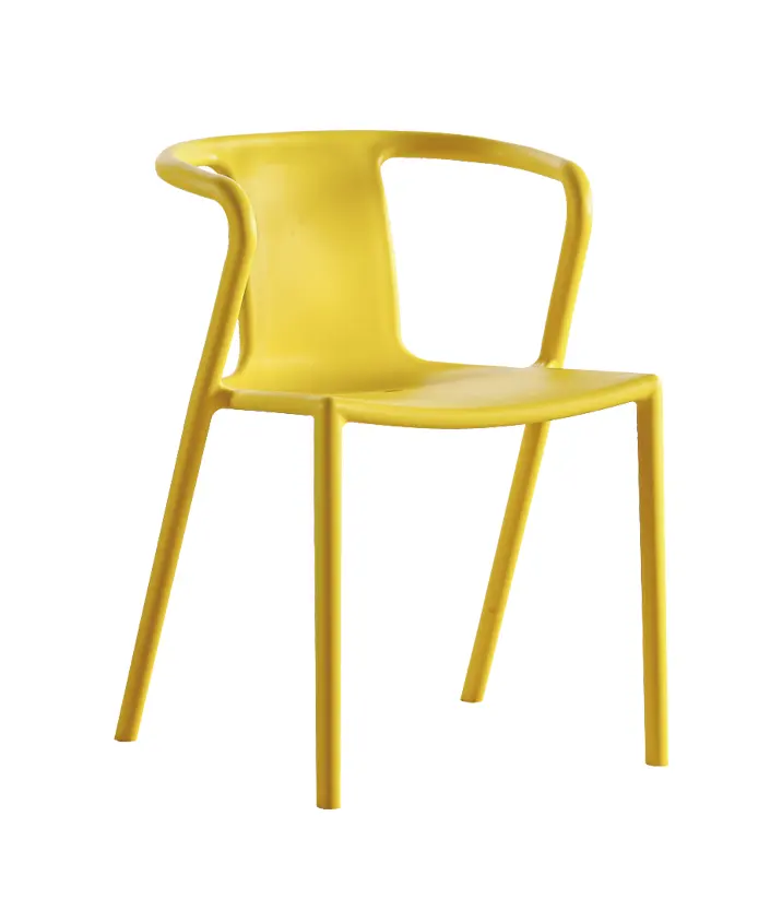 Kursi plastik PP desain sederhana kontemporer, kursi berlengan udara untuk dijual