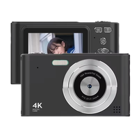 Mini Caméra Vidéo Professionnelle Type Reflex avec Écran 2,4 Pouces Capteur d'Image CMOS 4K Objectif Zoom Compact WiFi pour Enfants