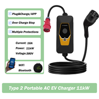 Chargeur rapide intelligent XTEVSE pour véhicules électriques 380V portable 22kw 32A 3 phases GBT Type2 avec nouvelle application Wifi