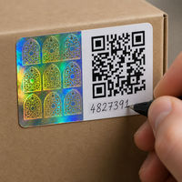 Étiquette de sécurité holographique personnalisée, code QR en forme d'arche, autocollant anti-contrefaçon inviolable pour l'emballage de parfums et de cosmétiques