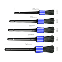 Kit de 5 brosses de nettoyage automobile avec trou de suspension pour le nettoyage des roues, de l'intérieur et de l'extérieur