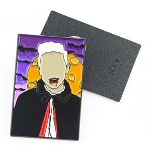 Campione gratuito personalizzato Glitter morbido smalto duro distintivo in metallo dorato Logo Kpop simpatico animale spilla da bavero - Product Image 4