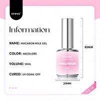Kit de vernis à ongles en gel UV semi-transparent effet gelée, 48 couleurs, texture crémeuse pastel, effet macaron, à retirer par trempage, pour nail art