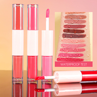 ODM Private Label Matte Fashion Double Head Waterproof Long Lasting Liquid Lipstick & Lip Gloss 2-in-1 Nude.
